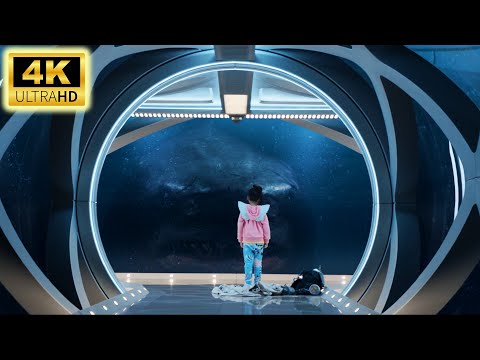 The Meg | Megalodon Bites The Glass (4K Clip)