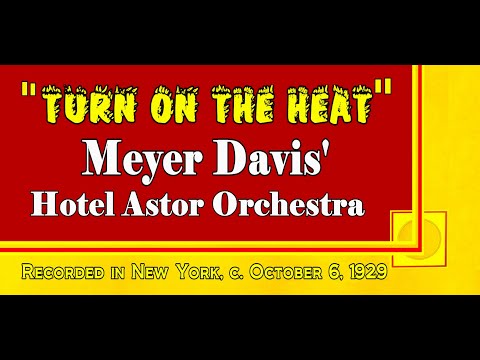 "Turn On The Heat" Meyer Davis' Hotel Astor Orchestra 1929