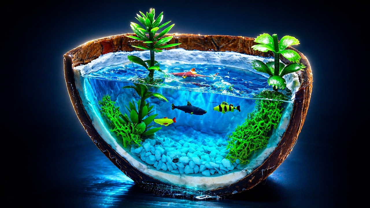 I Turned a Real Coconut into an Underwater World (Epoxy Resin)