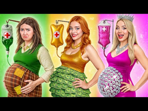 Rich vs Poor vs Giga Rich Pregnant in Hospital by Multi DO Team