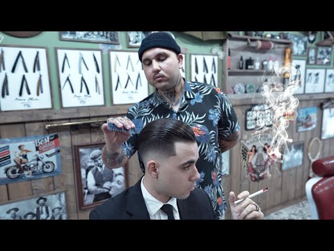 💈 ASMR BARBER - The SLICKED BACK Gentleman HAIRCUT - Skin Fade TUTORIAL