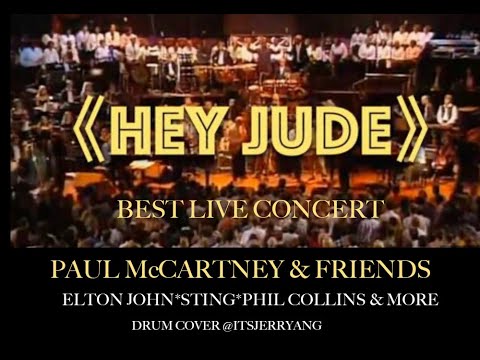 Hey Jude Best Live Concert with Paul McCartney & Friends Elton John, Sting, Phil Collins #heyjude