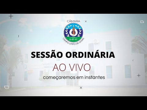 Transmissão da 27ª Sessão Ordinária ao vivo da Câmara Municipal de Campo Limpo de Goiás