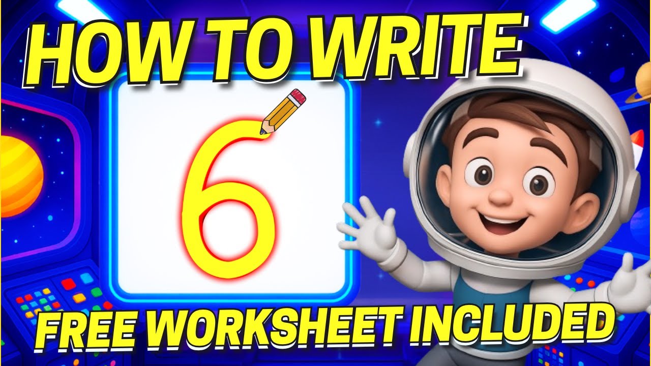 Learn to Write Number 6 - Interactive Writing Lesson + Free Worksheet (Coco + Super Simple Inspo)