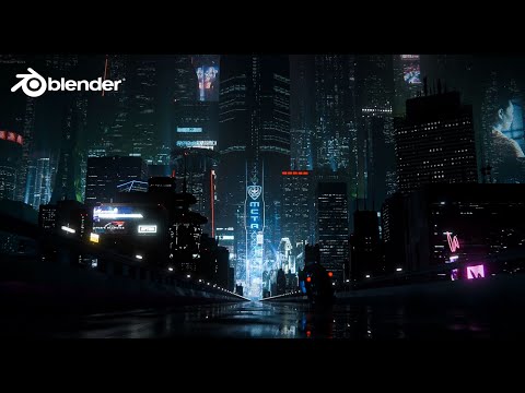 How to make Cinematic Cyberunk scene in Blender - 6 building assets included