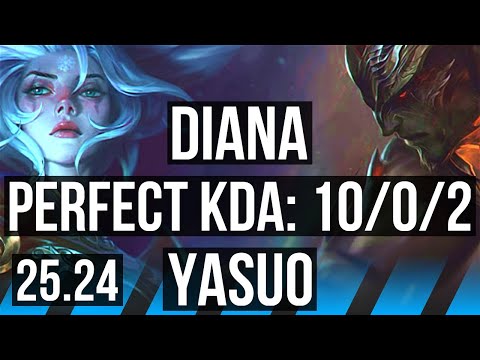 DIANA vs YASUO (MID) | 10/0/2 | KR Master | 25.24