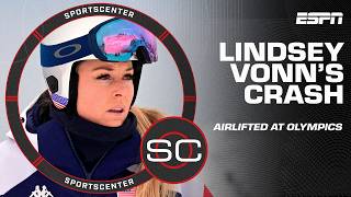 Lindsey Vonn crashes and airlifted from mountain in women's downhill at Olympics | SportsCenter