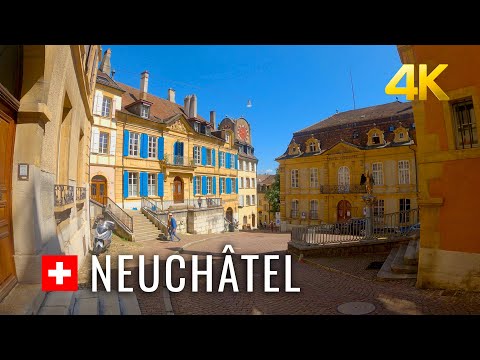 Neuchâtel Switzerland, Old Town’s Mediterranean ambience, lakefront promenade, colourful market