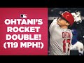 Shohei Ohtani LAUNCHES hardest hit ball of MLB season (119 mph) for a double!!