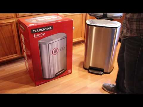 Review of stainless steel tramontina 13 gal step trash can