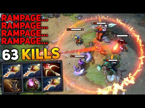 One Shot Ember Spirit x2 Divine Rapier 7.36b 🔥🔥🔥RAMPAGE 68 Kills | Dota 2 Gameplay