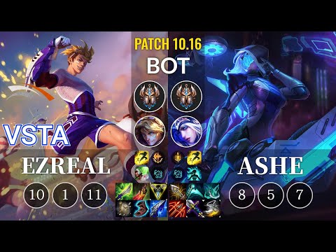 HLE Vsta Ezreal vs Ashe Bot - KR Patch 10.16