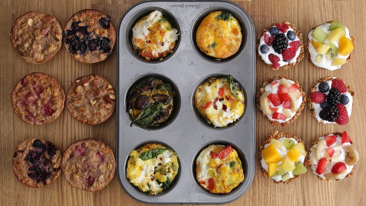 Three Healthy Breakfasts In A Muffin Tin