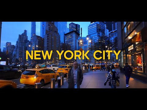 Relaxing Night Walk in NEW YORK 🗽 8th Avenue, MANHATTAN Tour NYC