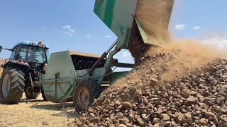 Picking-up ROCKS from the Field - Rock Picker on Tractor
