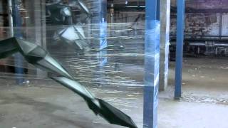 Replete cling film graffiti installation in Leeds