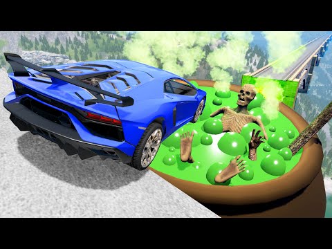 Open Bridge Crashes over Spooky Witch Pot and Portal into Magic World #154  - BeamNG Drive Madness