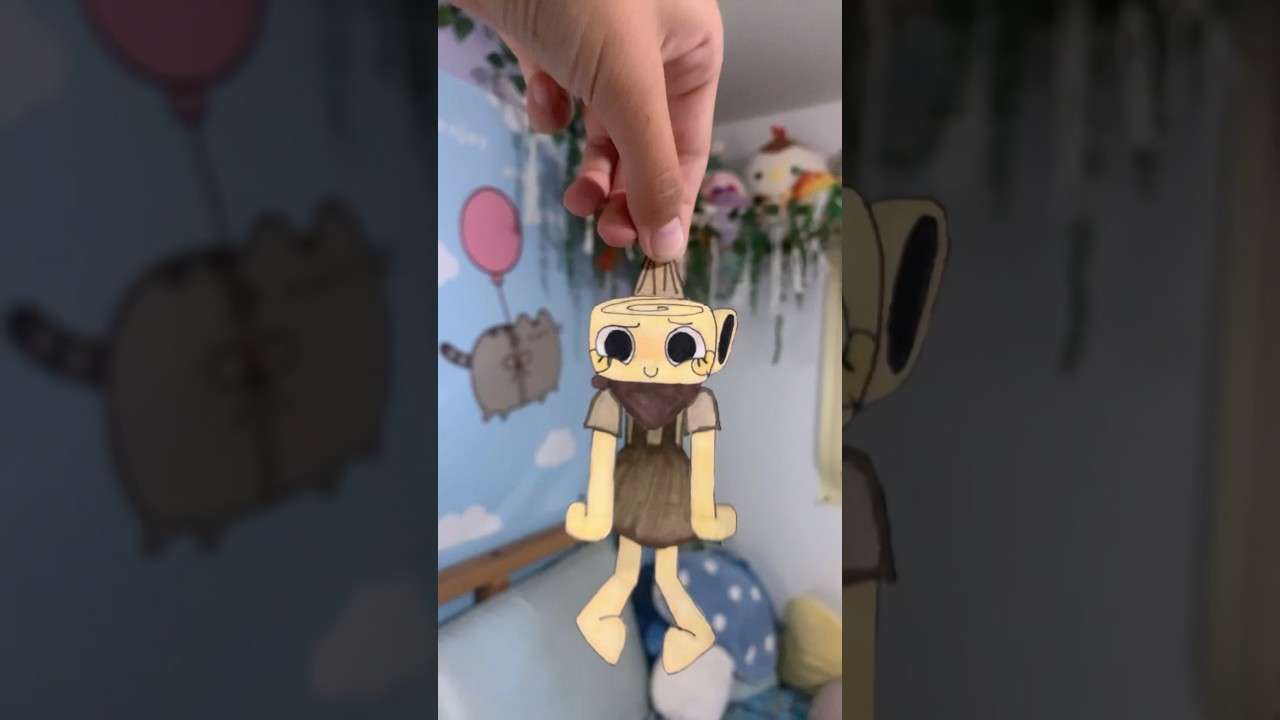 Making Shelly from dandy’s world into a hanging paper doll! 🐚 #dandysworld #papercraft