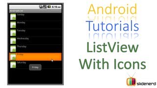 #78 ListView With Image Android [Static Icons]: Android Tutorial For Beginners [HD 1080p]