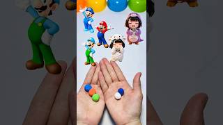 Mario vs Luigi or Gugu Gaga Who Wins😱#supermario #colormixing #mario #gugugaga #clay #shorts