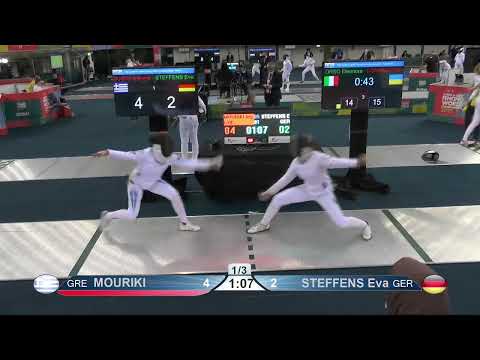2022 229 T32 12 F E Cadets Individual Dubai UAE WCH 7 MOURIKI GRE vs STEFFENS GER