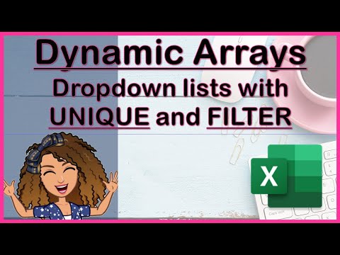 Advanced drop down lists with dynamic array formulas UNIQUE & FILTER (Excel 365 beginners tutorial)