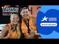 Beachvolleybalsters Raïsa Schoon & Katja Stam slepen ? uit het vuur | Europese Kampioenschappen
