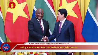 Chủ tịch nước Lương Cường chủ trì lễ đón cấp Nhà nước cho Tổng thống Matamela Cyril Ramaphosa