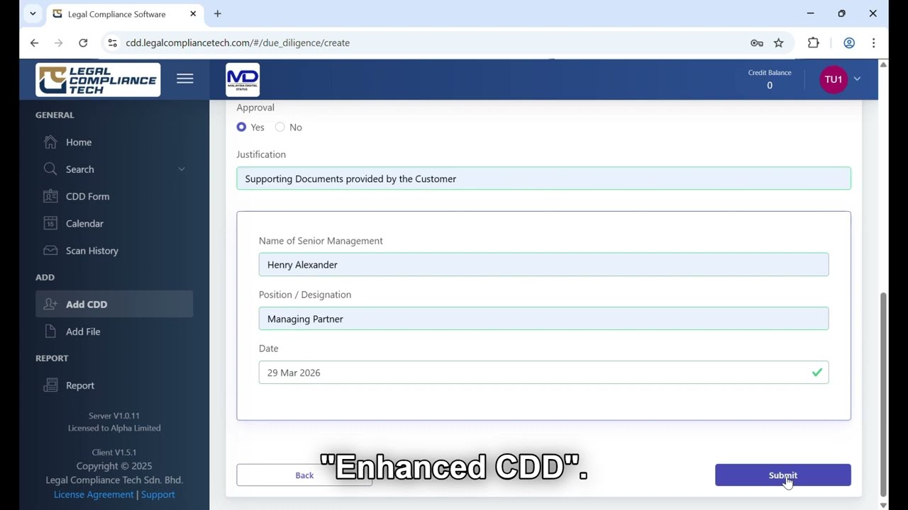 Tutorial to Conduct Enhanced Customer Due Diligence (ECDD)
