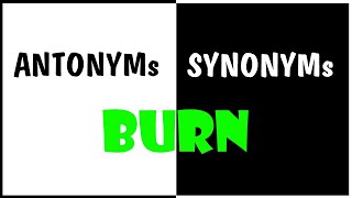 13. ENGLISH ANTONYMS AND SYNONYMS: BURN