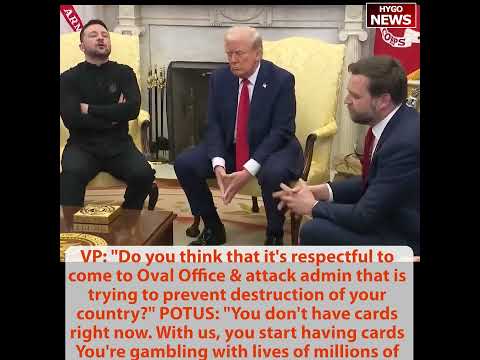 Trump to Zelensky: 'I Gave You Javelins, Obama Gave You Sheets'; Vance: 'You Disrespected the Oval Office'