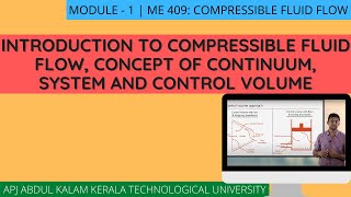 Introduction to Compressible Fluid Flow, Concept of Continuum, System and Control Volume