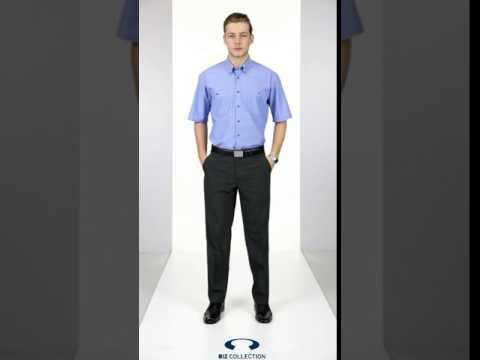 Mens Wrinkle Free Chambray Short Sleeve Shirt