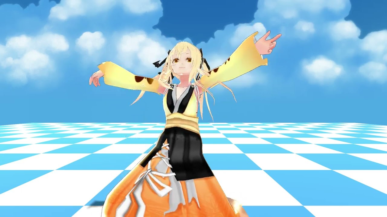 ツインテール金♀和服