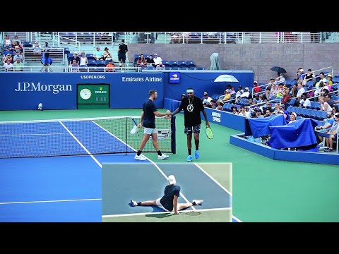 Nick Kyrgios & Jack Sock's acrobatics 🎾 Court practice 🍏