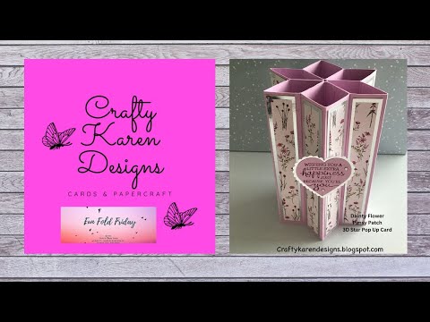 Dainty Flowers Pansy Patch 3D Star pop up card