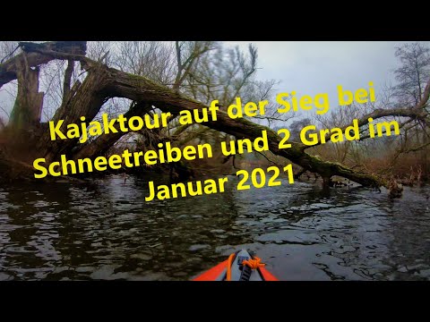 4K50 Schneetreiben paddeln auf der Sieg Jan.2021