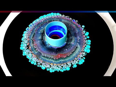 Acrylic Pouring Tutorial - Cells without Silicone | VIVID Galaxy 🌌 Open Cup Acrylic Pour Painting