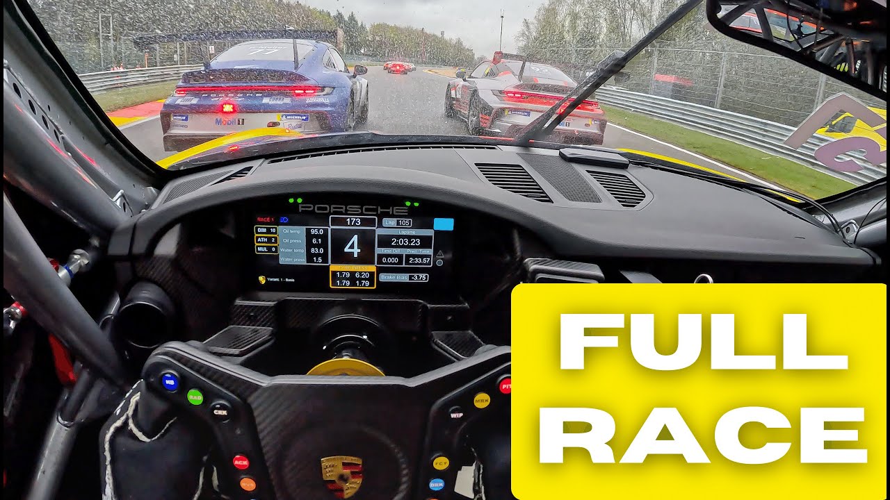 Onboard a Porsche 911 GT3 Cup During a Wet Race at Spa-Francorchamps