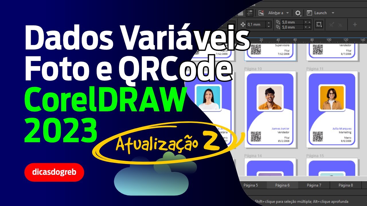 CorelDRAW 2023 - Impressão Mesclada com Fotos e QRCode