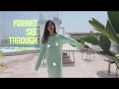 Fishnet See Through Try On Haul - See Through Transparent Fishnet Dress Try On Haul 2025