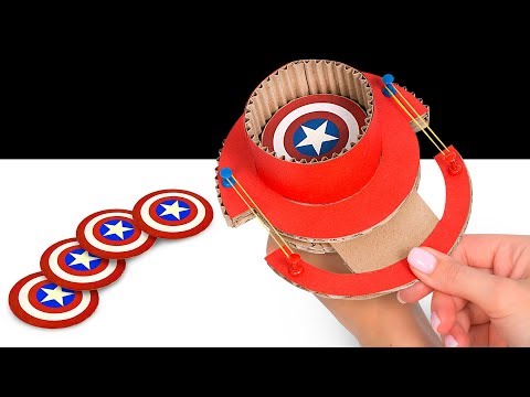 Fabriquer un Tireur de Boucliers de Captain America | Lance-Projectiles en carton amusant