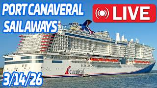 🔴 LIVE 6 Ship Sail Away – Mardi Gras, Disney Treasure, MSC Grandiosa + More!  Port Canaveral 3/14/26