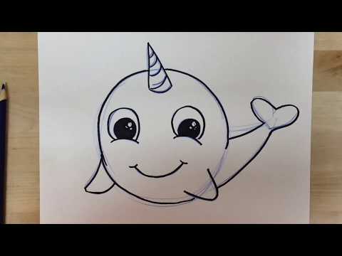 How to Draw a Cartoon Narwhal
