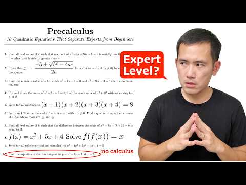 10 quadratic equations that separate experts from beginners