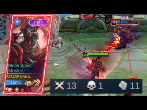 TOP GLOBAL MOSKOV! HOW TO BE VERY AGGRESSIVE IN EARLY GAME! EASY TOWER DIVE! MLBB