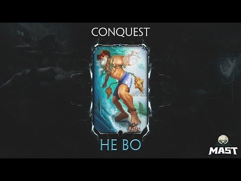 SMITE Season 4 Conquest - He Bo Solo | 17/1 He Bo Is OP! (1080p 60fps)