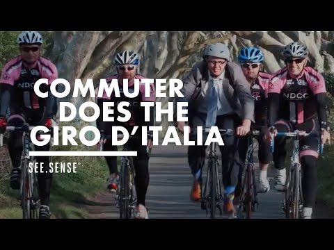 Commuter takes chase along Giro d'Italia Route to get his banana back.