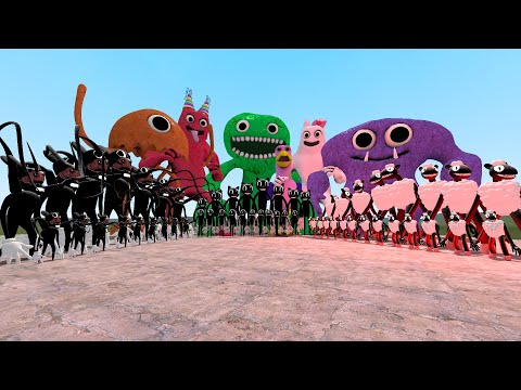 NEW CARTOON CAT ARMY, CARTOON MICE ARMY AND CARTOON SHEEP ARMY VS GARTEN OF BANBAN In Garry's Mod!