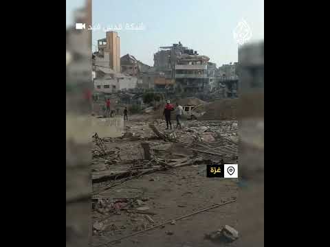 فيديو يظهر اختفاء ملامح شارع عمر المختار بسبب الحرب على غزة